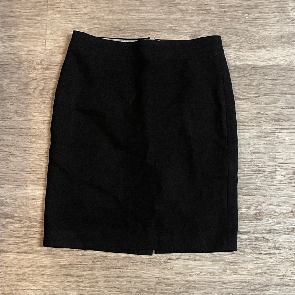 J. Crew Black Thick Wool Blend Pencil Skirt